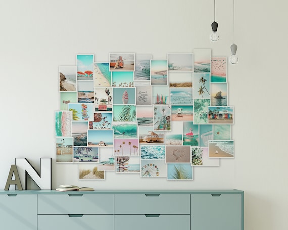 Beach Dorm Room Collage Kit Dorm Decor Beach Wall Art Teen Etsy