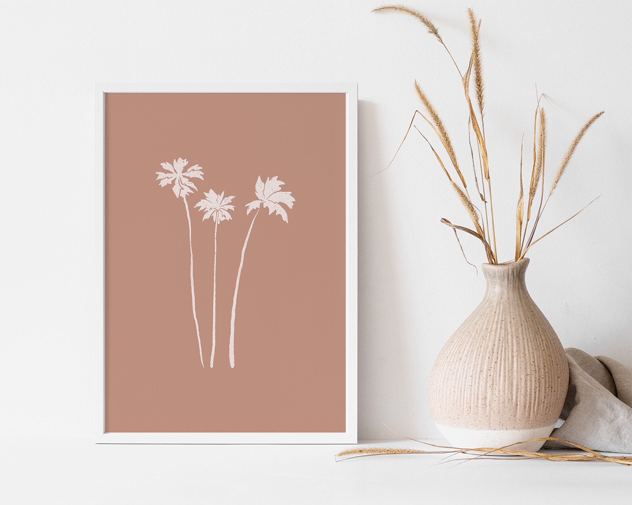 Abstract Palm Tree Print, Boho Wall Art Print, Boho Beach Art, Teen ...