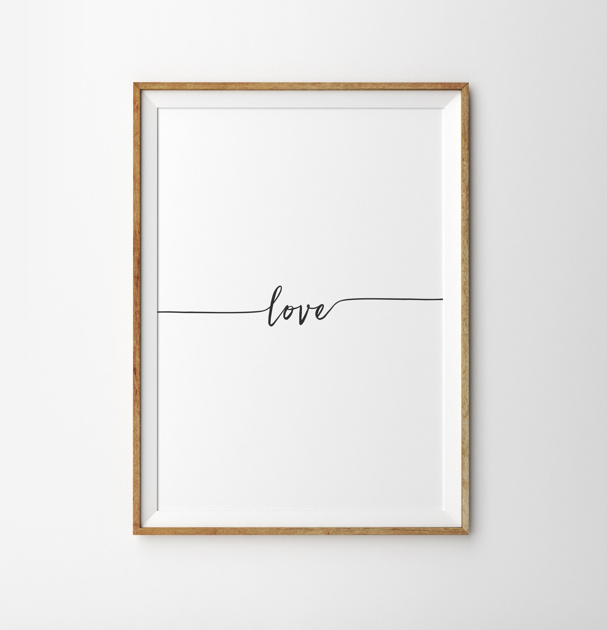 Love Printable Minimalist Print Love Script Printable Wall Art | Etsy