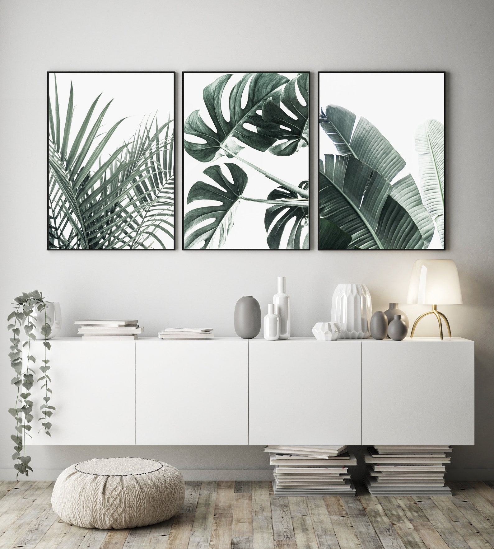 Tropical Wall Art Prints Botanical Wall Art Set of 3 Prints Triptych ...