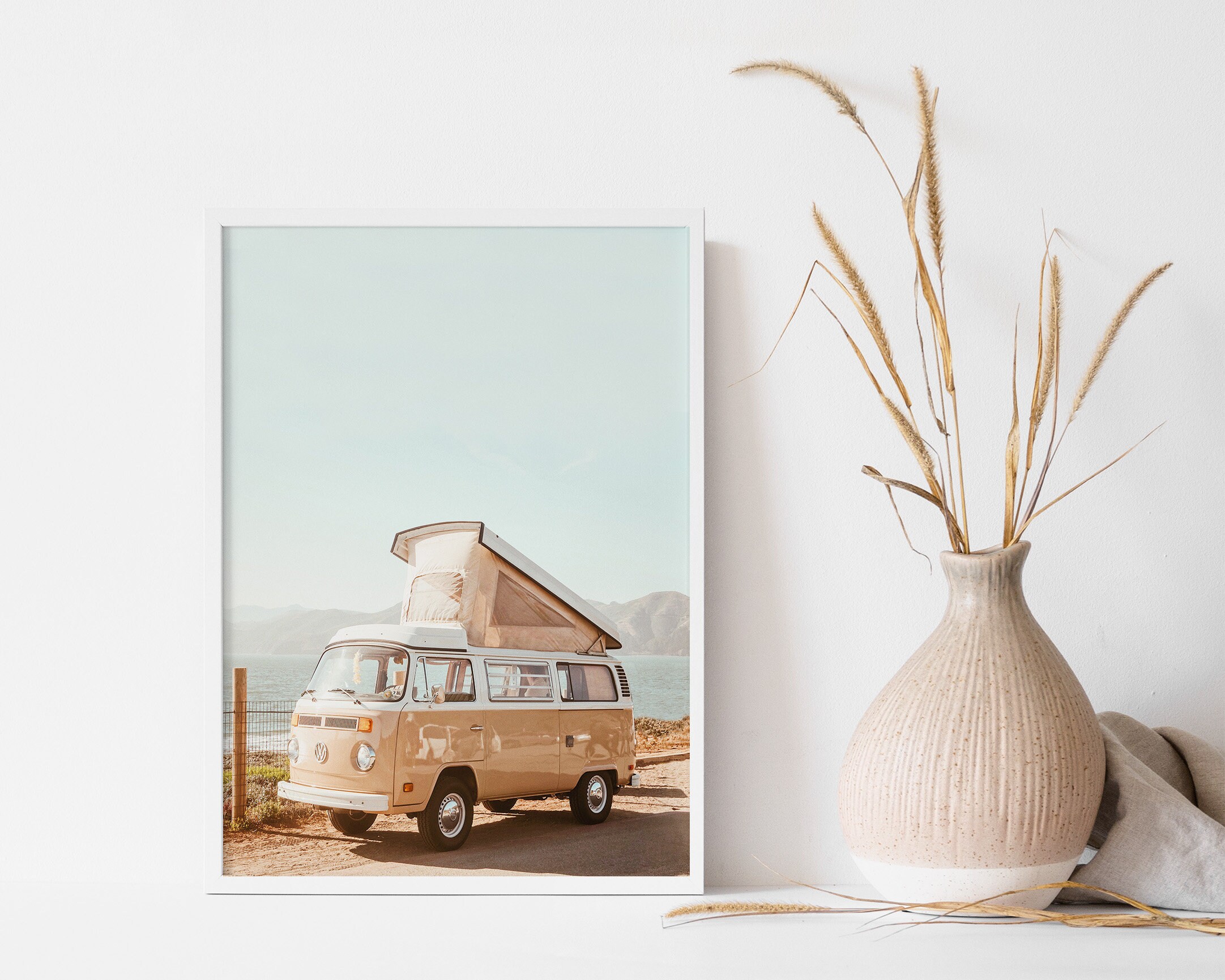 Retro Van Print Beach Decor California Wall Art Camper Van Etsy