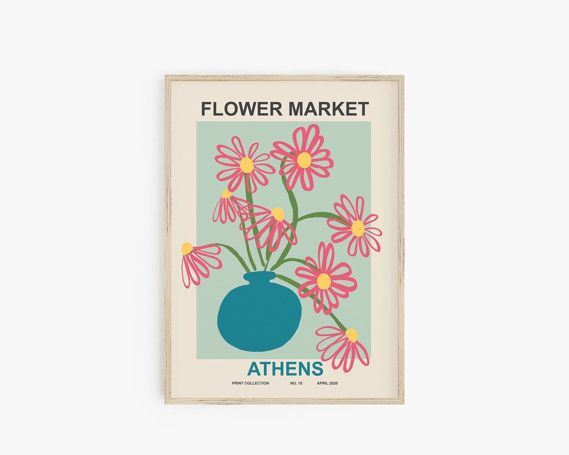 Set of 3 Flower Market Poster Prints Digital Print Set - Etsy
