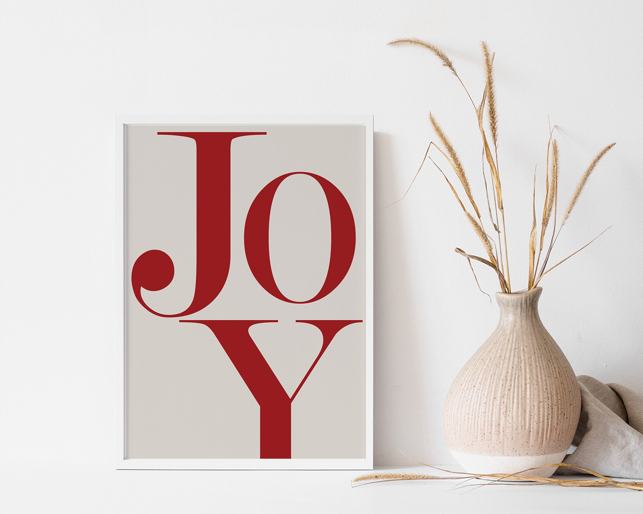 Retro Christmas Printable Joy Art Print Christmas Saying - Etsy