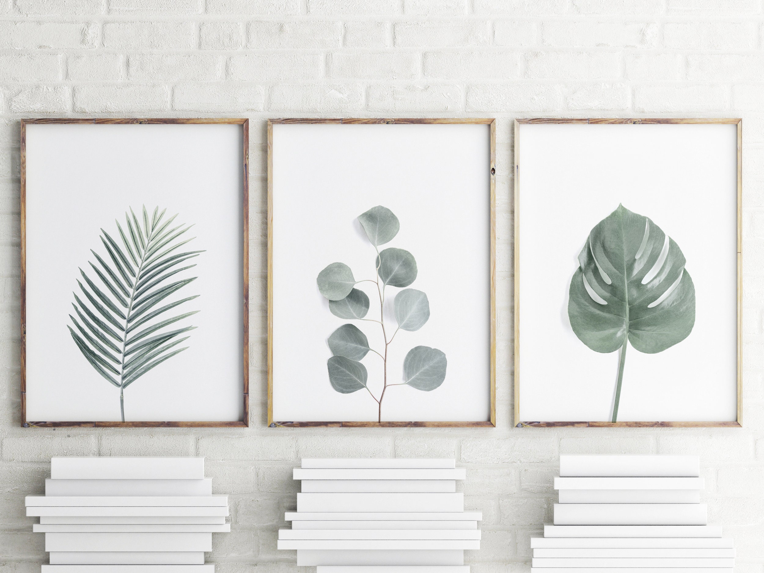 Botanical Wall Art Set of 3 Prints, Triptych Wall Gallery Set ...