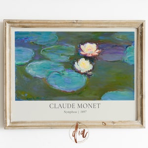 Monet Nypheas Water Lilies Print, Claude Monet Poster, Horizontal Vintage Poster, Exhibition Poster, Monet Painting, Printable Wall Art