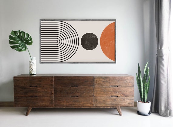 Geometric Samsung Frame Tv Art Mid Century Modern Abstract Etsy