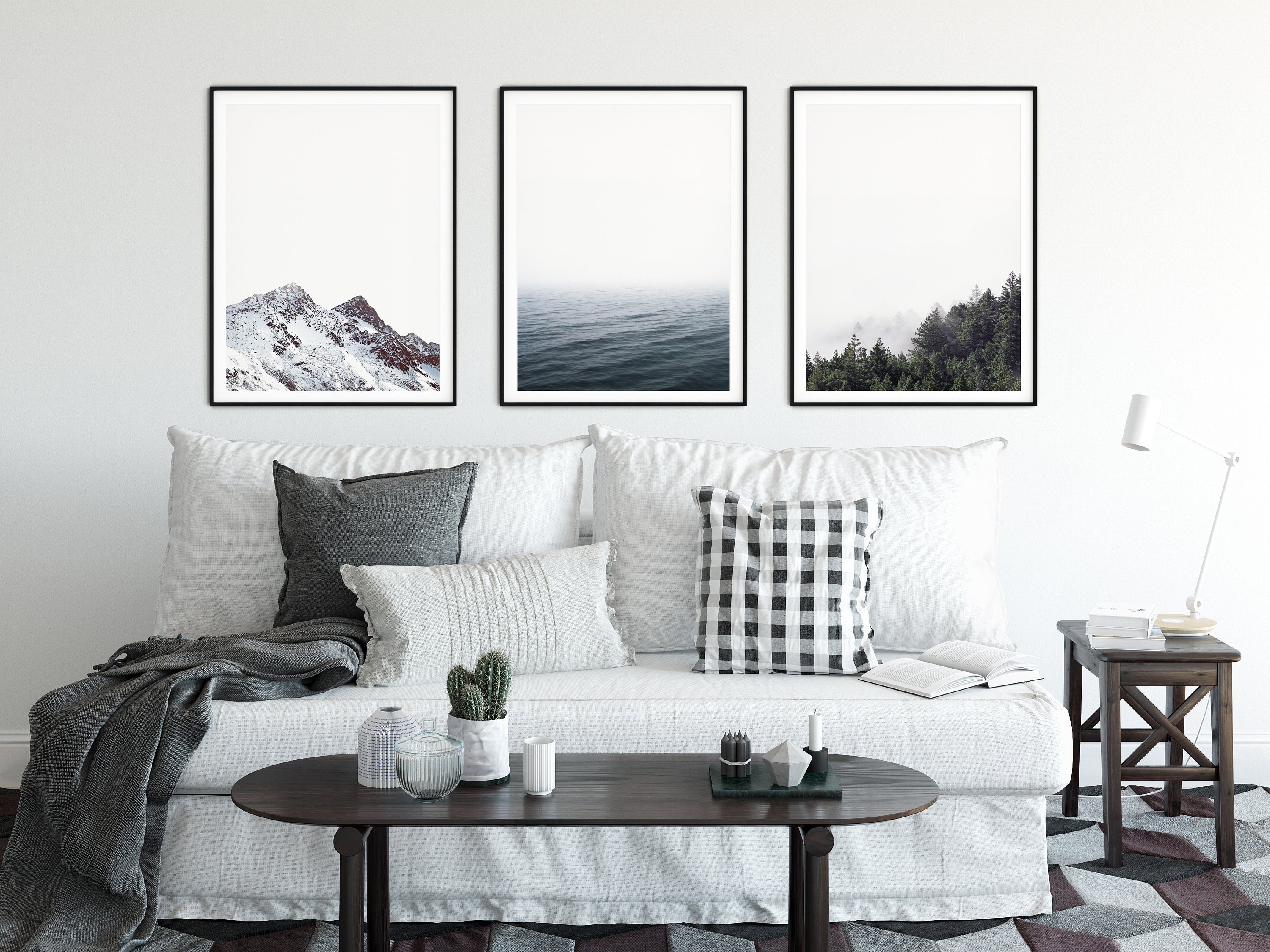 Set of 3 Prints Nature Print Minimalist 3 Piece Wall Art Landscape ...