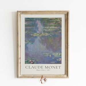 Monet Print Water Lilies, Monet Exhibition Poster, Aesthetic Room Decor, Monet Painting, Vintage Print, Printable Wall Art, Digital Prints