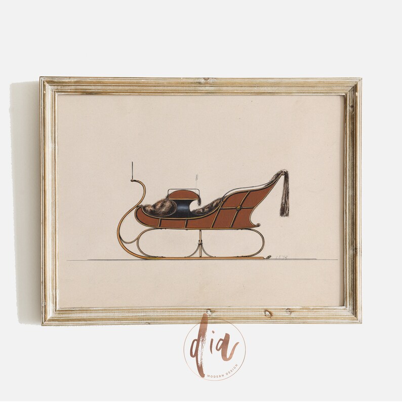 Vintage Christmas Wall Art Print Set of 10, Winter Gallery Wall Set