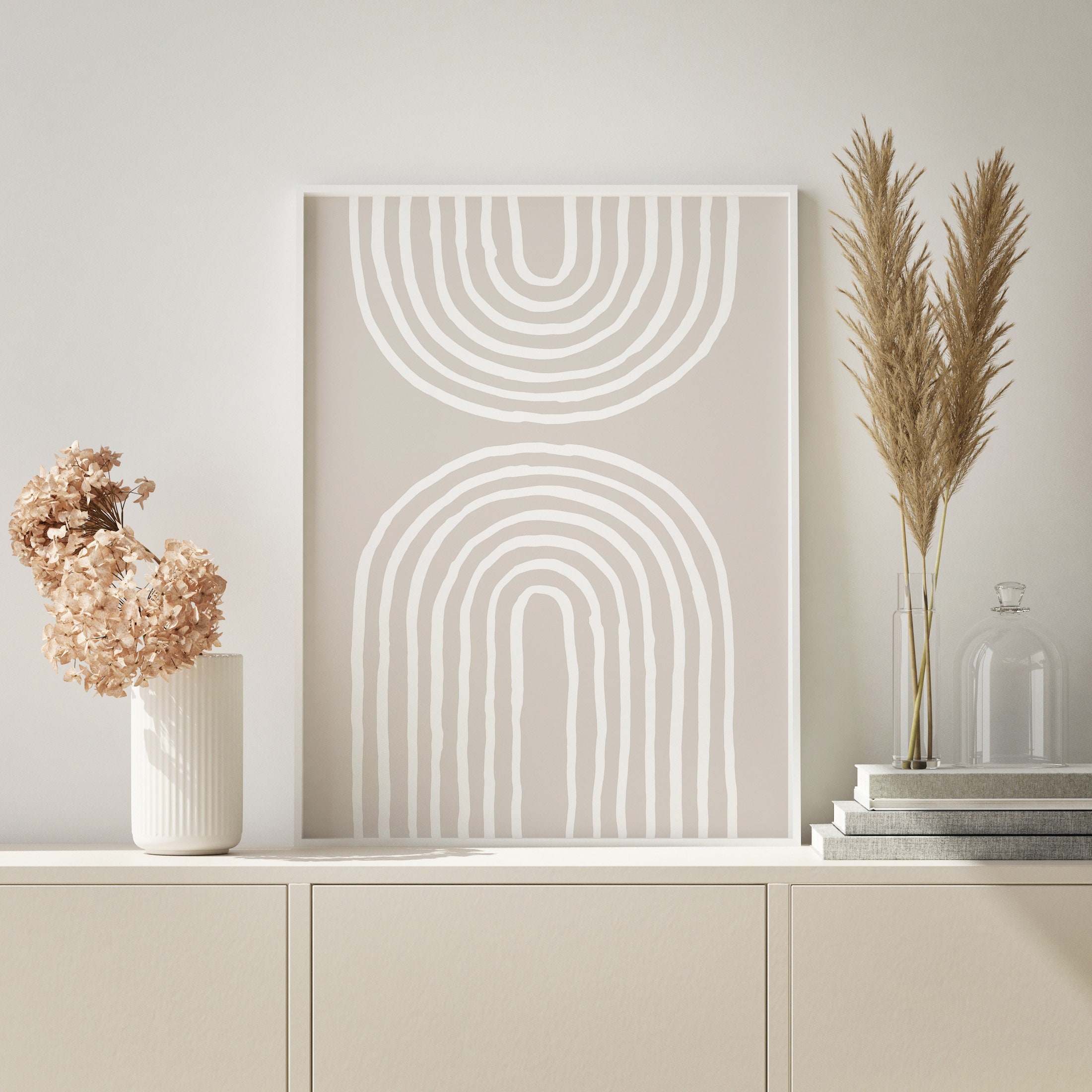 Abstract Rainbow Art Print Printable Wall Art Neutral Digital Print ...