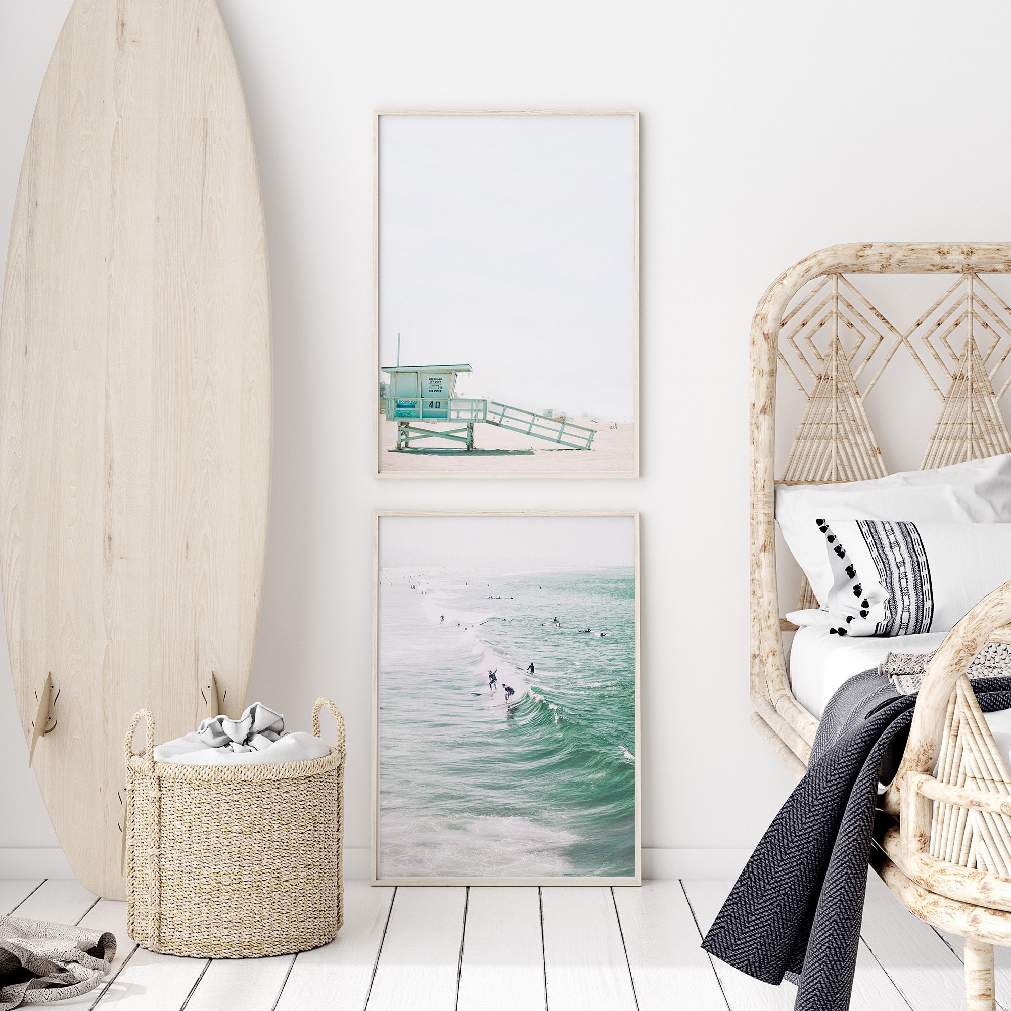 Set of 6 Beach Prints Coastal Prints California Wall Art Etsy UK