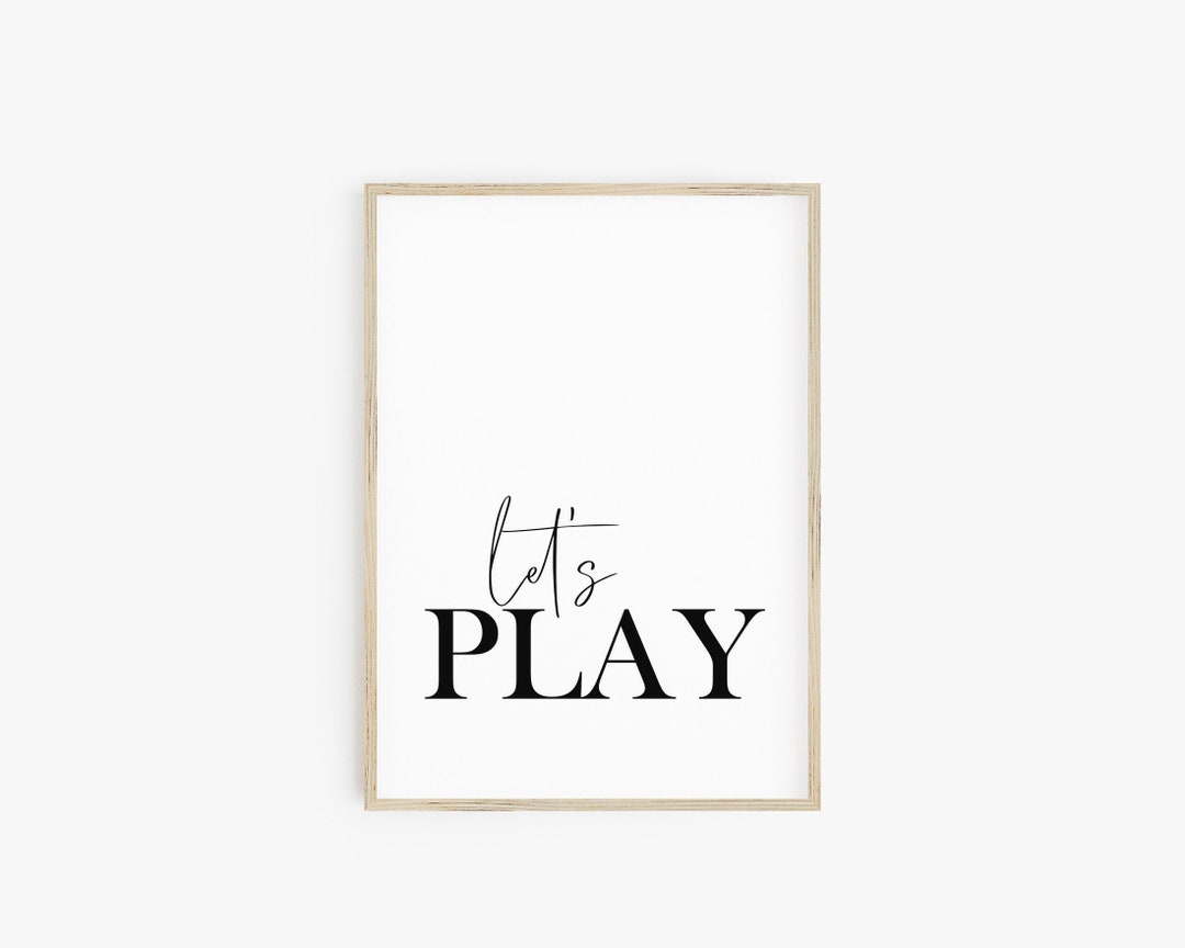 Kid's Room Printable Sign Let's Play Wall Art Print Etsy