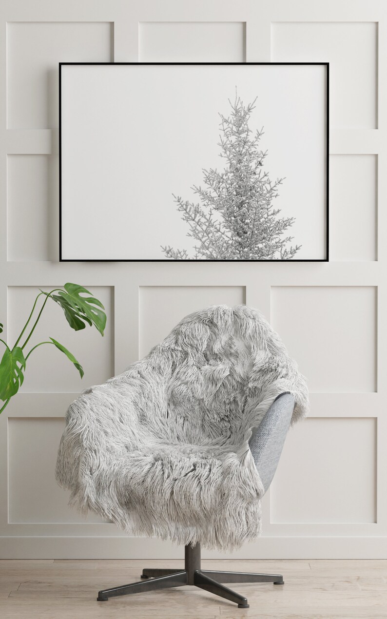 Winter Minimalist Print Snowy Pine Tree Wall Art Prints Tree Art Winter ...