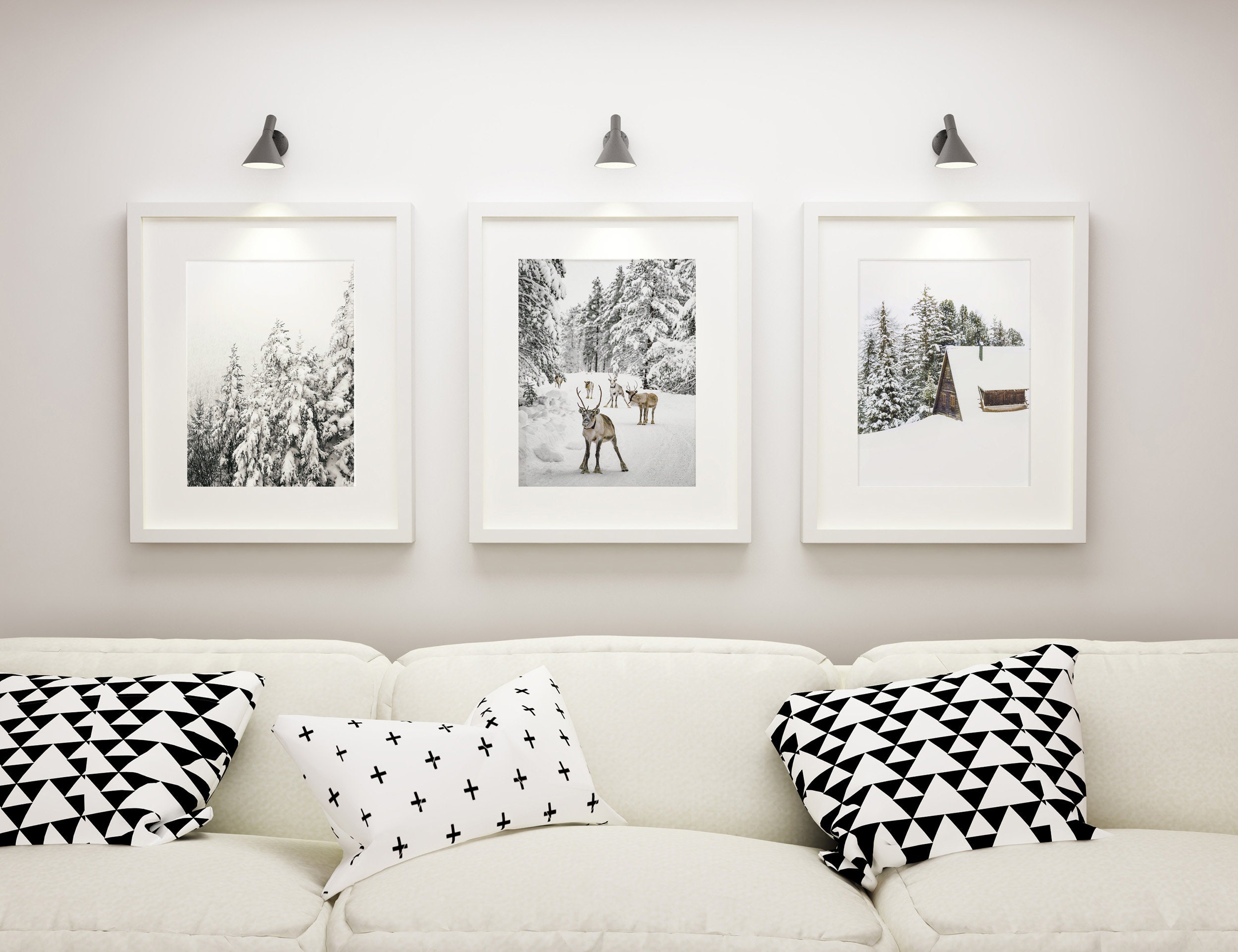 Holiday Decor Winter Set of 3 Prints Nordic Print Christmas Wall Art ...