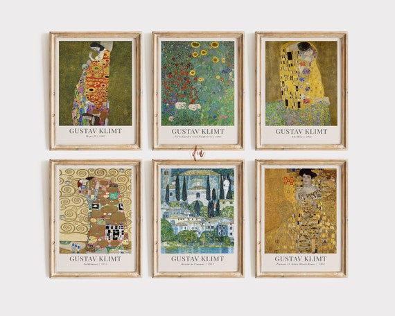 KLIMT 6 Posters セット Gustav Klimt Prints Set of 6 - Gallery Wall Set, Gustav
