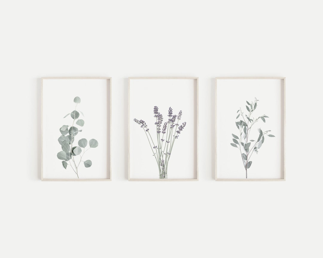 Set of 3 Prints Modern Farmhouse Print Botanical Wall Art Kitchen Wall ...