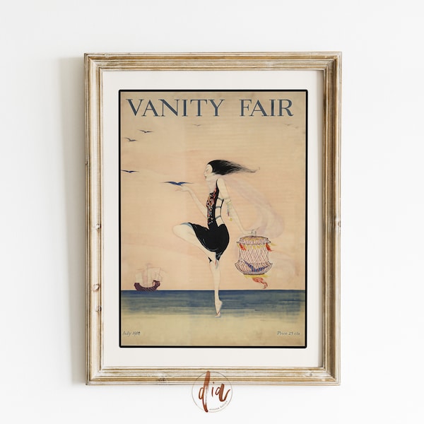 Vanity Fair Cover Vintage Poster, Gallery Wall Print, Eclectic Wall Art, Fashion Print, Digital Prints, Printable Wall Art, Bedroom Decor