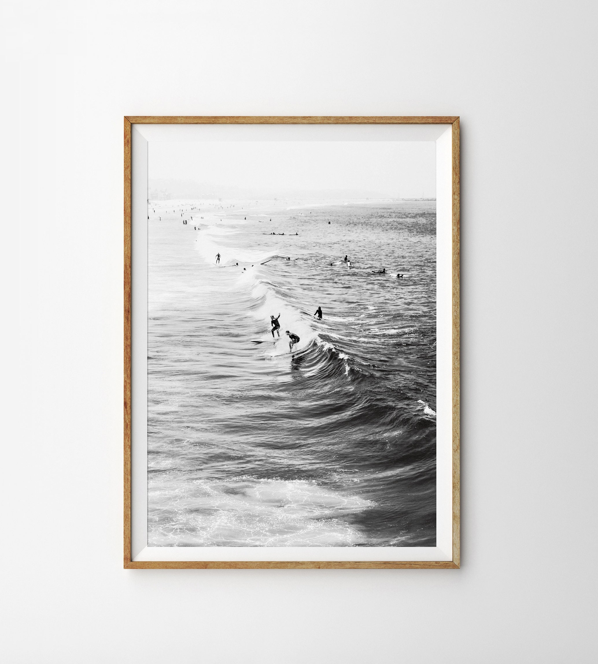 Surf Poster California Wall Art Black And White Ocean Print 50