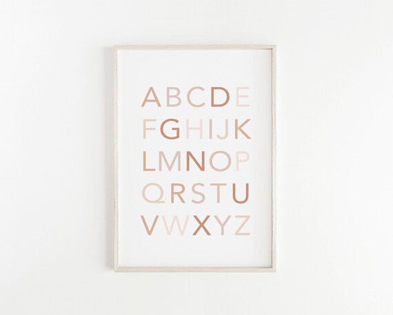 Large Alphabet Print Neutral Alphabet Poster Printable Wall Art Neutral Nursery Decor ABC Printable Gender Neutral Art Print Kids Room Print