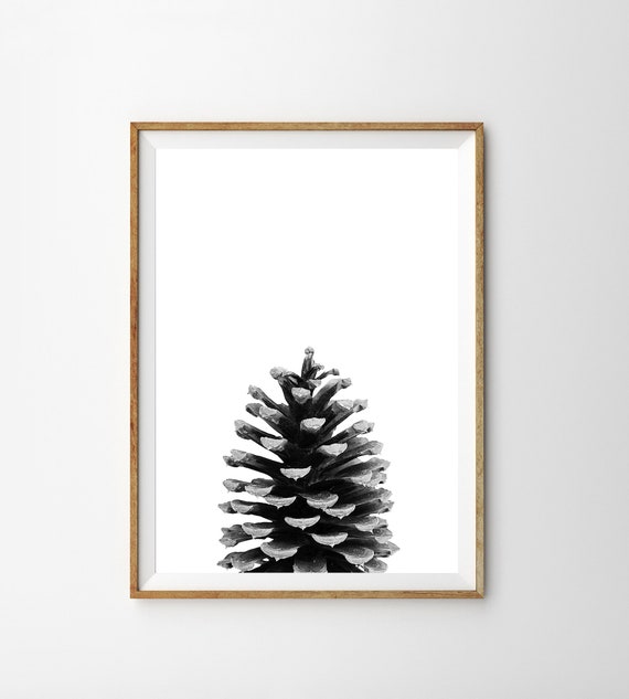 Scandinavian Print Affiche Scandinave Pinecone Print Black and White Christmas Decor Modern Nordic Print Minimalist Holiday Decor Pine Cone