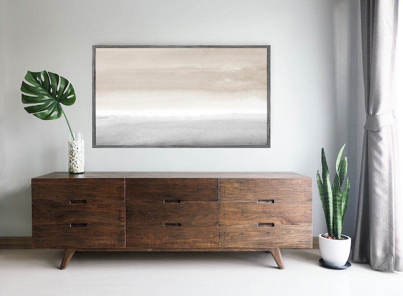 Frame TV Art Abstract Watercolor Taupe Grey Neutral Tones - Etsy