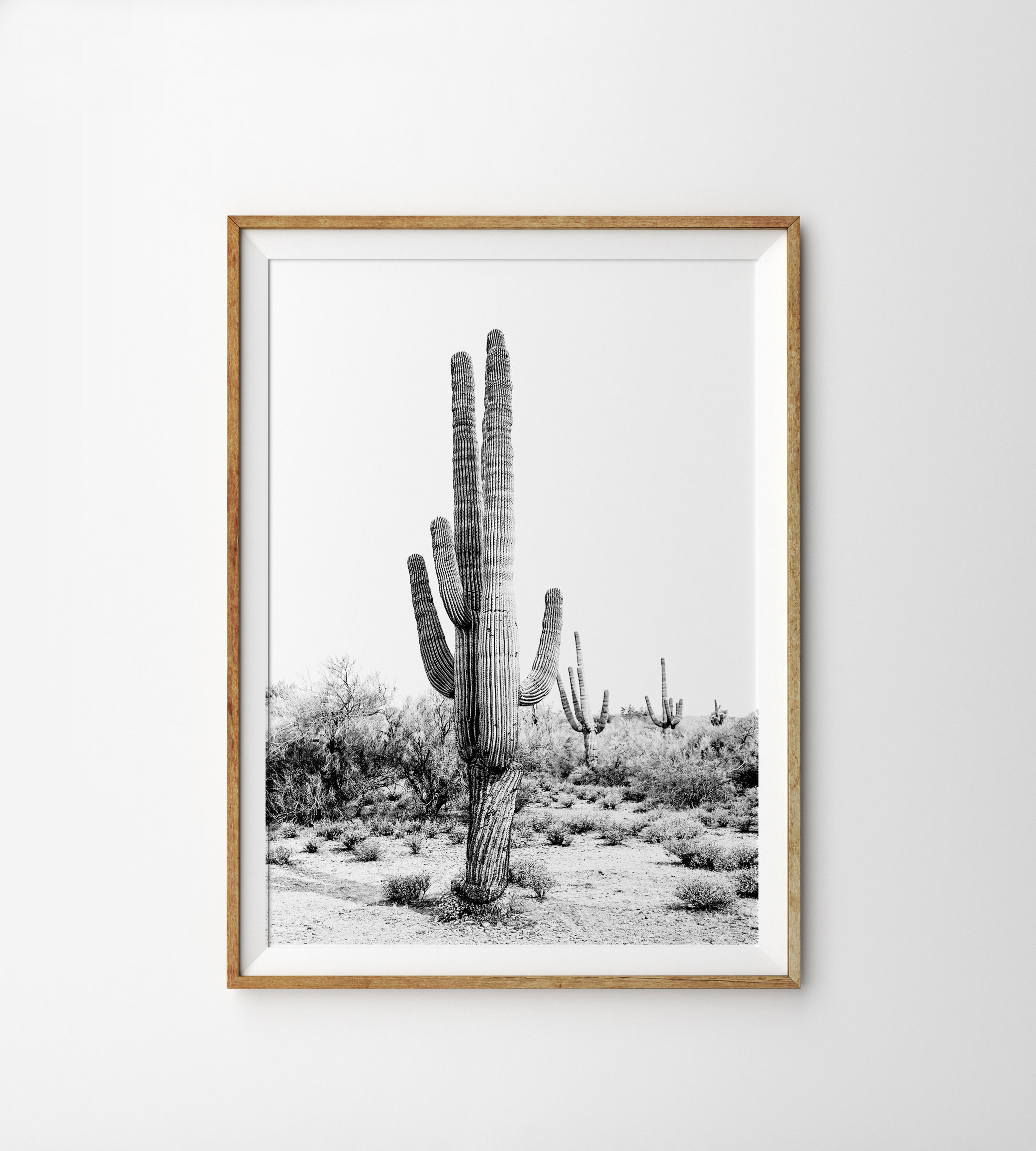 Desert Cactus Print Black and White Southwestern Decor | Etsy