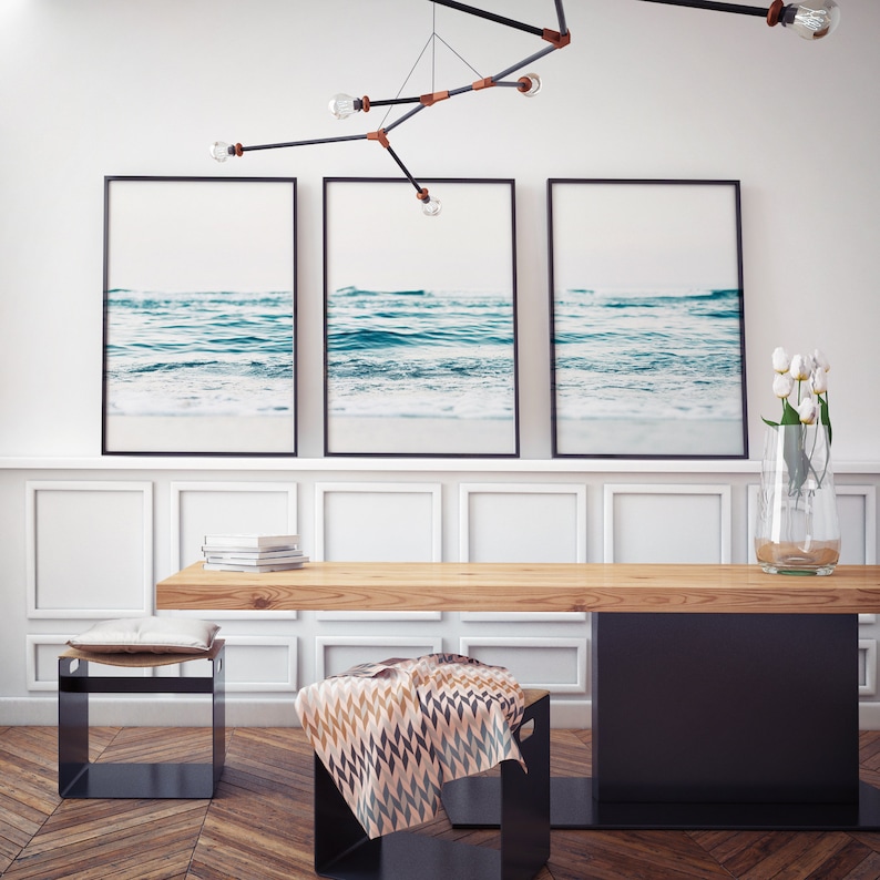 3 Piece Wall Art Ocean Print Set of 3 Prints Coastal Decor Etsy