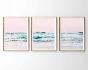 3 Piece Wall Art Ocean Print Set of 3 Prints Coastal Decor | Etsy