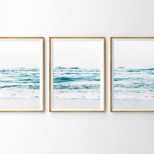 3 piezas pared arte océano impresión conjunto de 3 impresiones decoración costera playa cartel tríptico galería pared conjunto arte asequible playa impresión arte imprimible