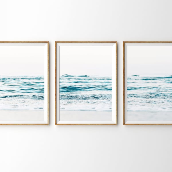 3 Piece Wall Art Ocean Print Set of 3 Prints Coastal Decor Beach Poster Triptych Gallery Wall Set Affordable Art Beach Print Printable Art