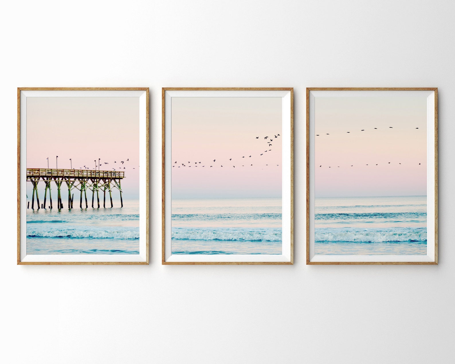 Coastal Wall Art Set of 3 Prints Ocean Print 3 Piece Wall Art Bedroom ...