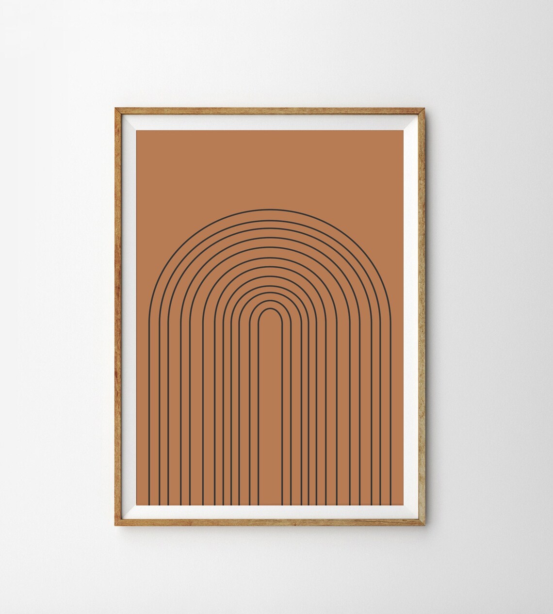 Terracotta Geometric Wall Art Prints Mid Century Modern Art Abstract ...