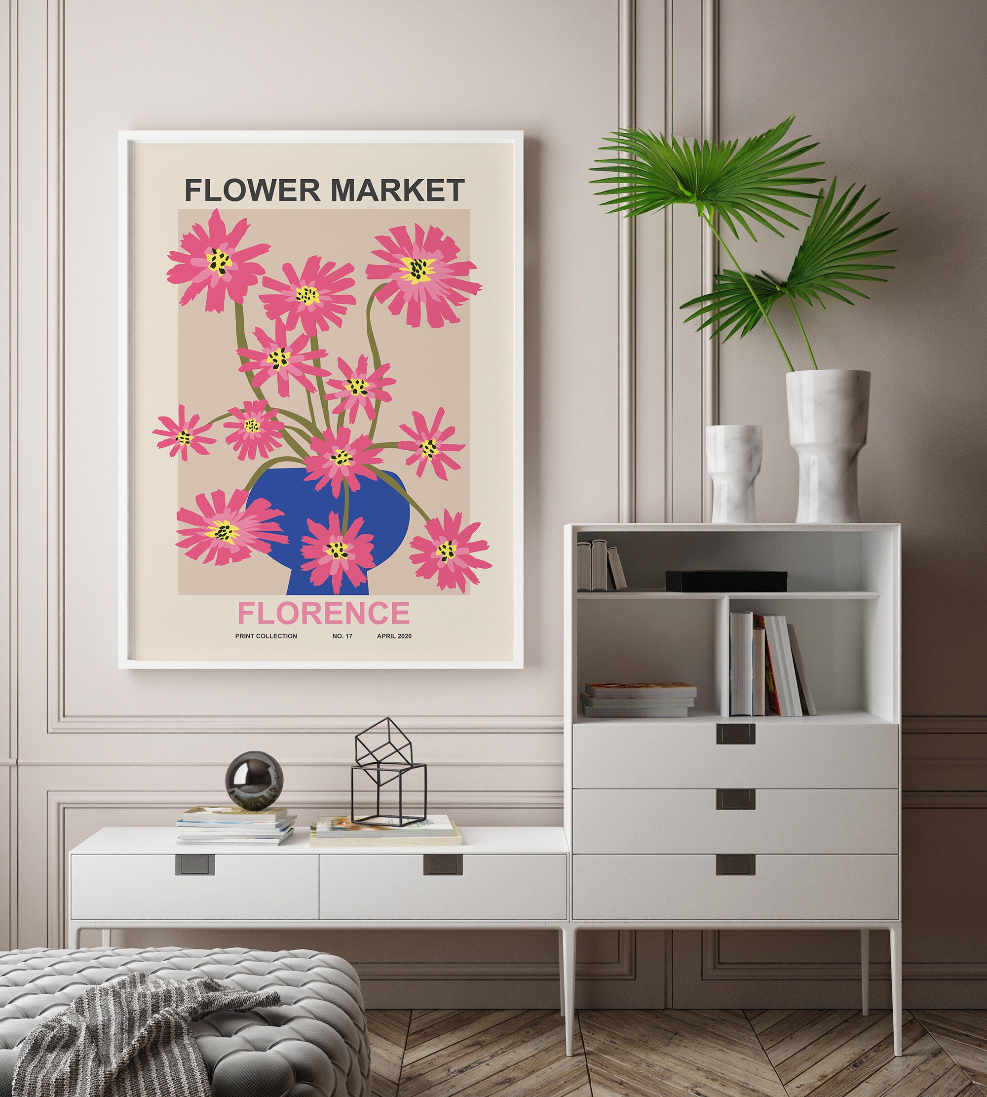Flower Market Poster Florence Abstract Flower Print - Etsy India
