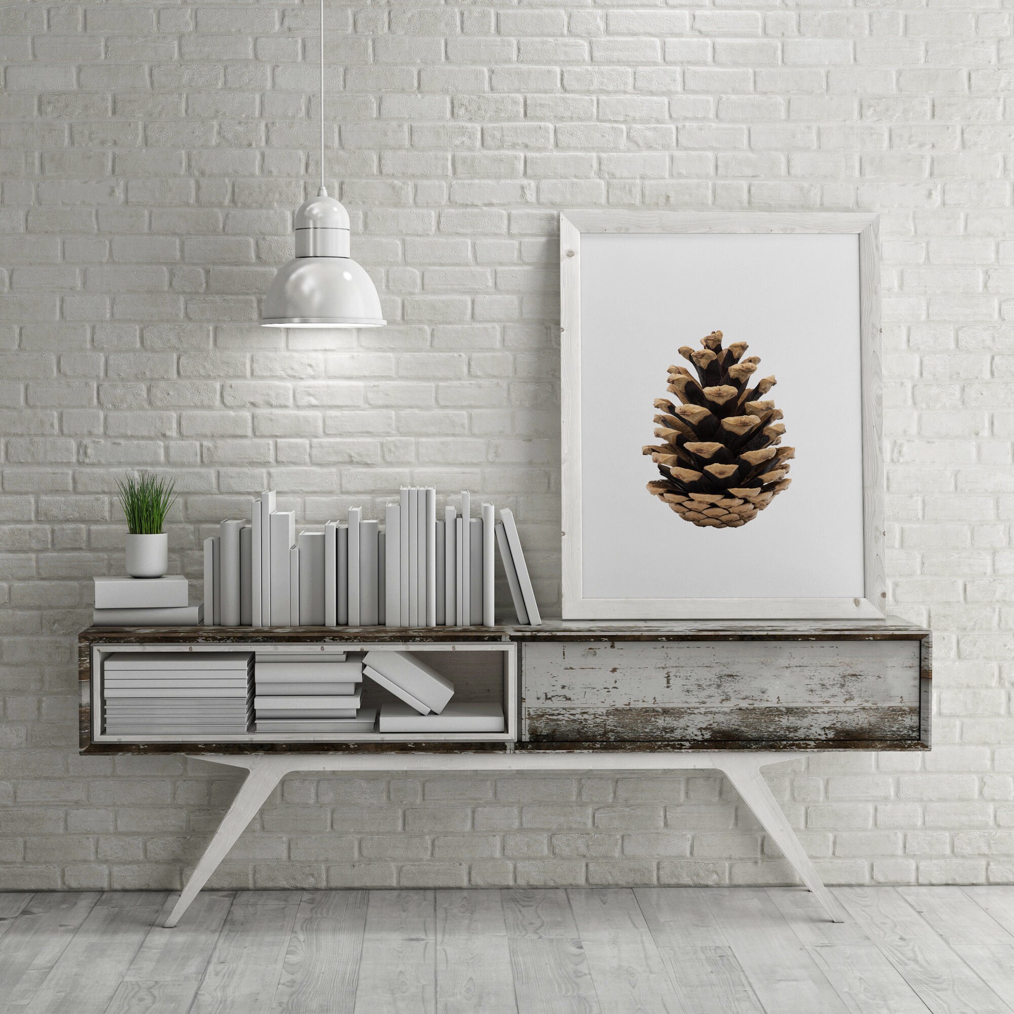 松ぼっくりプリント 大きな印刷可能なポスター 松ぼっくり 壁アート