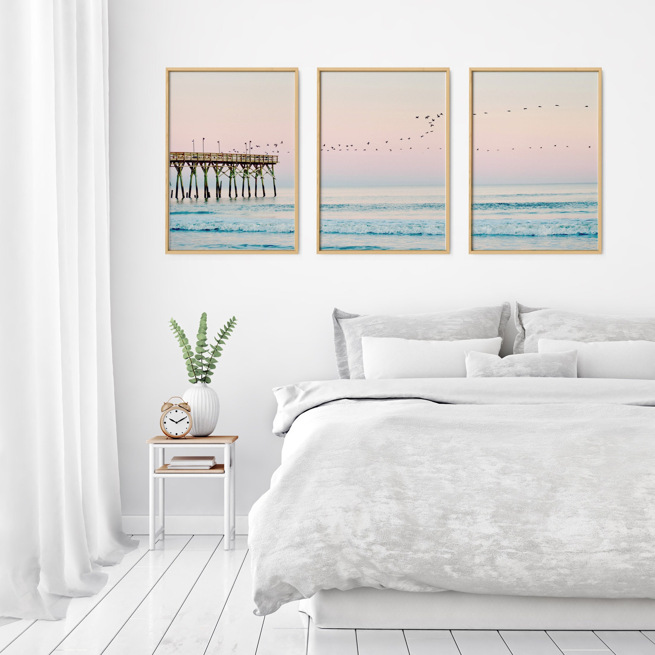 Coastal Wall Art Set of 3 Prints Ocean Print 3 Piece Wall Art Etsy