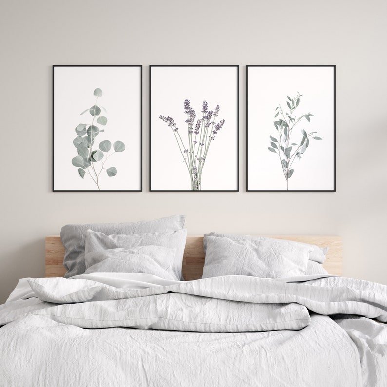 Set of 3 Prints Modern Farmhouse Print Botanical Wall Art Kitchen Wall Art Prints Printable Wall Art Lavender Print Affordable Wall Art image 7