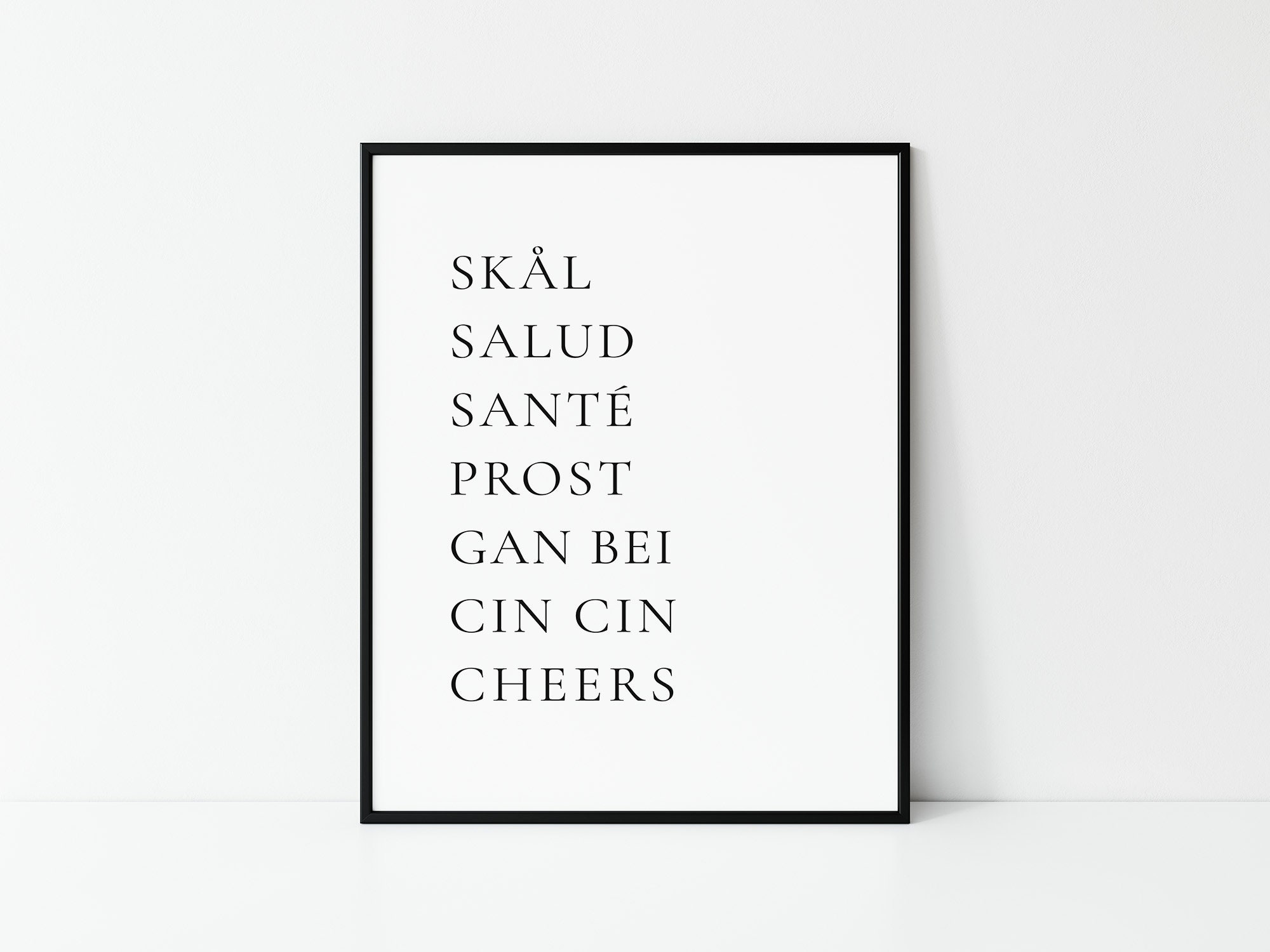 Cheers Salud Skal Prost Printable Poster Cheers Sign Bar Etsy México
