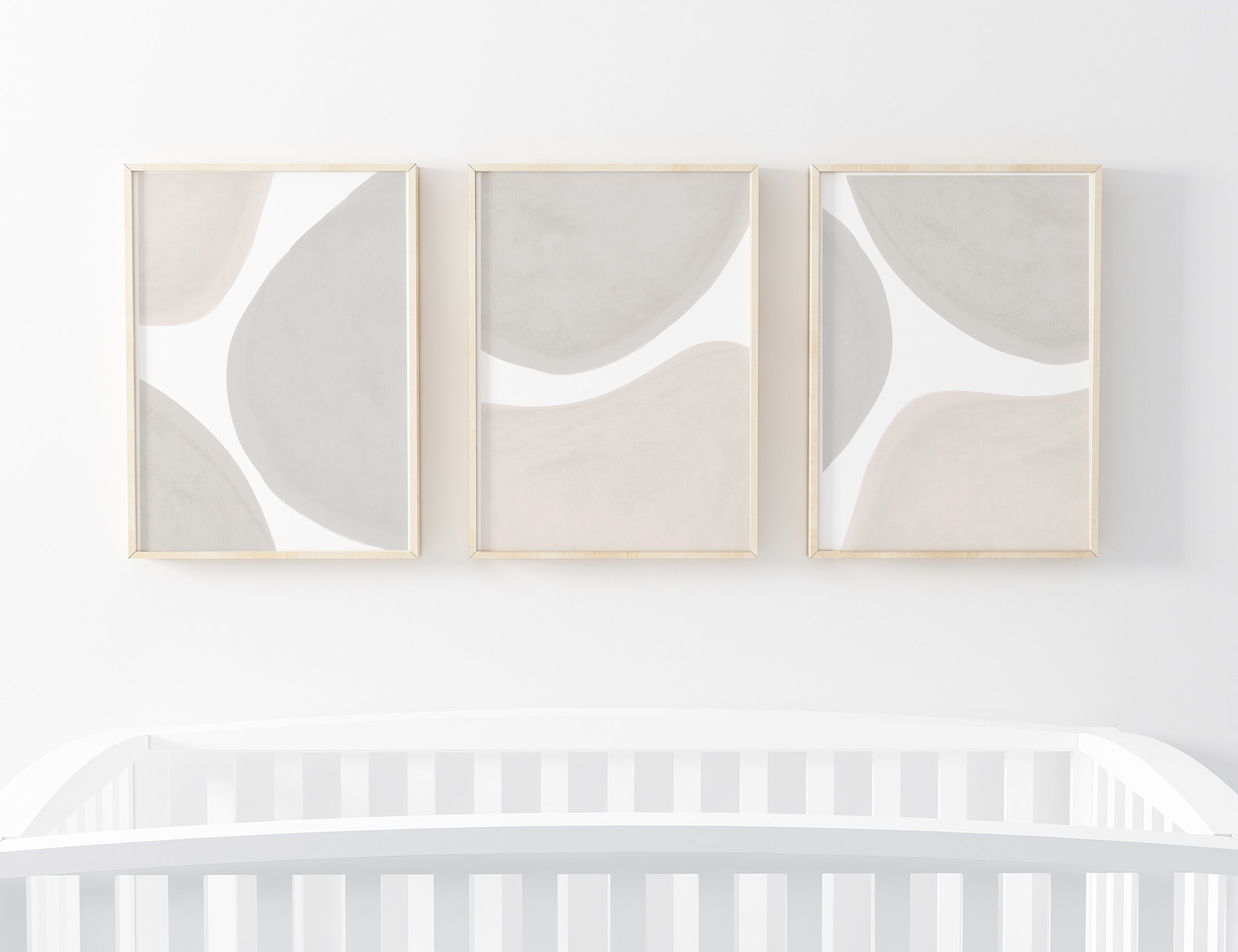 Neutral Wall Art Set of 3 Prints Abstract Art Print Set Watercolor ...