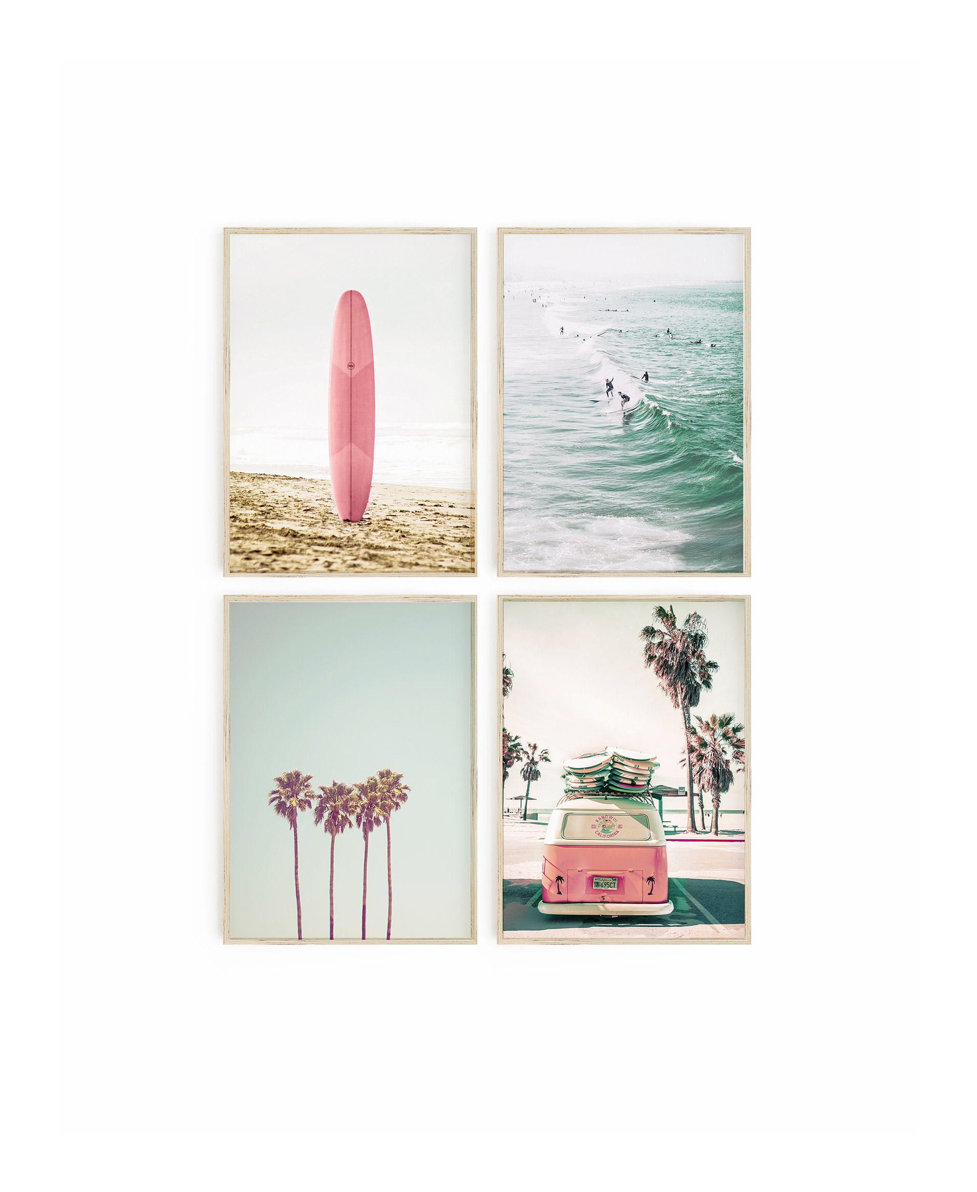 Coastal Prints Set of 6 Beach Prints Surfing Posters California Prints