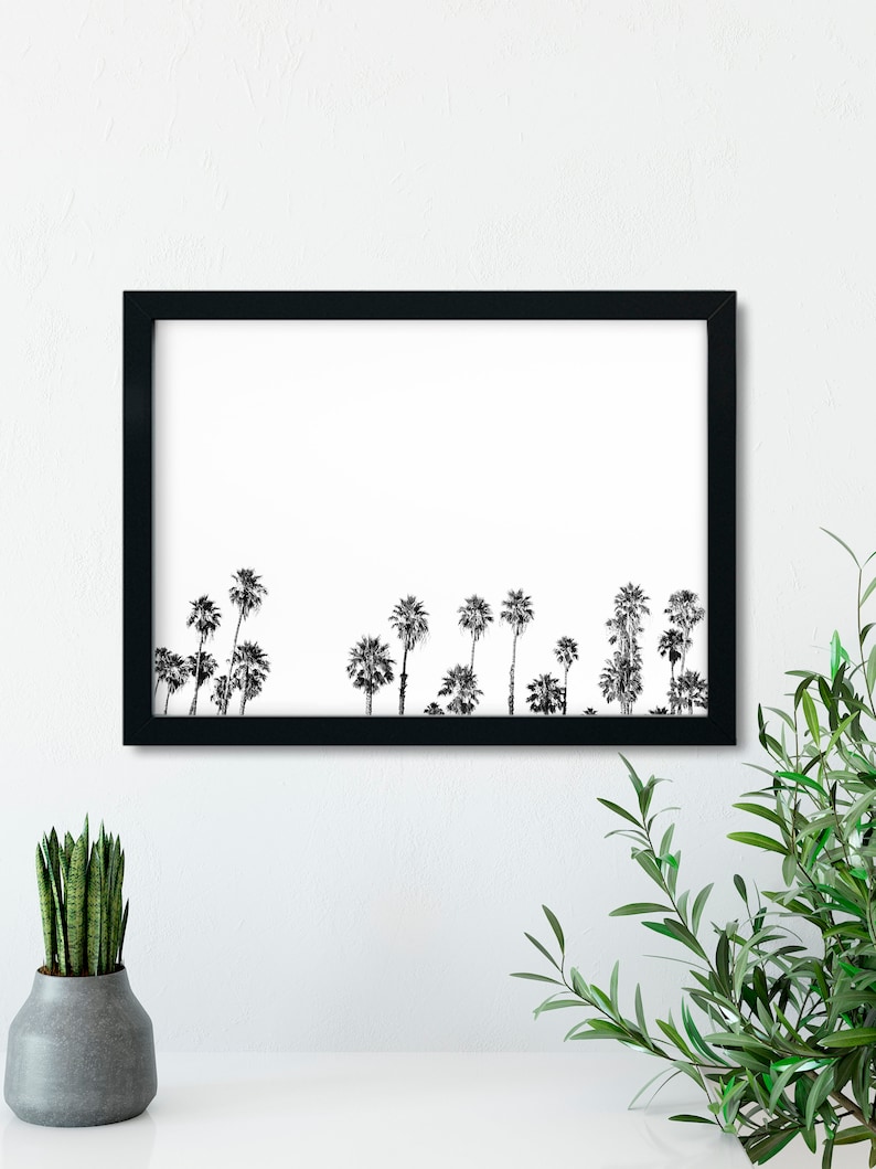 Palm Tree Print Boho Decor Modern Wall Art Tropical Printable | Etsy