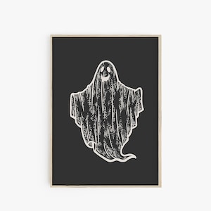 Halloween Druck 3er Set, moderne minimalistische Drucke, druckbare Wandkunst, Fledermaus Geister Kunst, Spinnennetz, Digitaldrucke, großes Poster Druck Bild 5