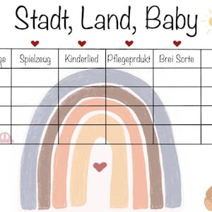 Conjunto de chá de bebê Minha intuição - cartão de preenchimento + cidade, país, jogo de bebê