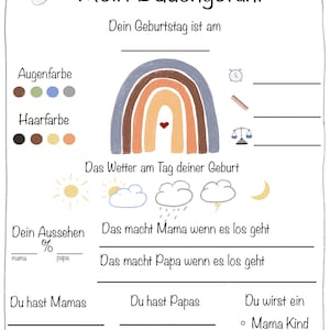 Ausfüllkarte Babyparty - Mein Bauchgefühl