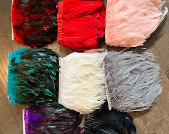 Colorful Rooster Hackle Feather Trim: Costume & Craft Decoration