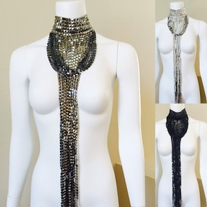 Fransen Halsband/ Fransen Chocker/ Fransen Halsband/ Festival Choker/ silber metallic Fransen