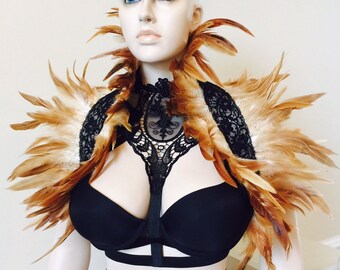 Elf Sz M Celtic REDUCED PRICE Bolero Hooded Shrug GreensGolds Steampunk Fairy