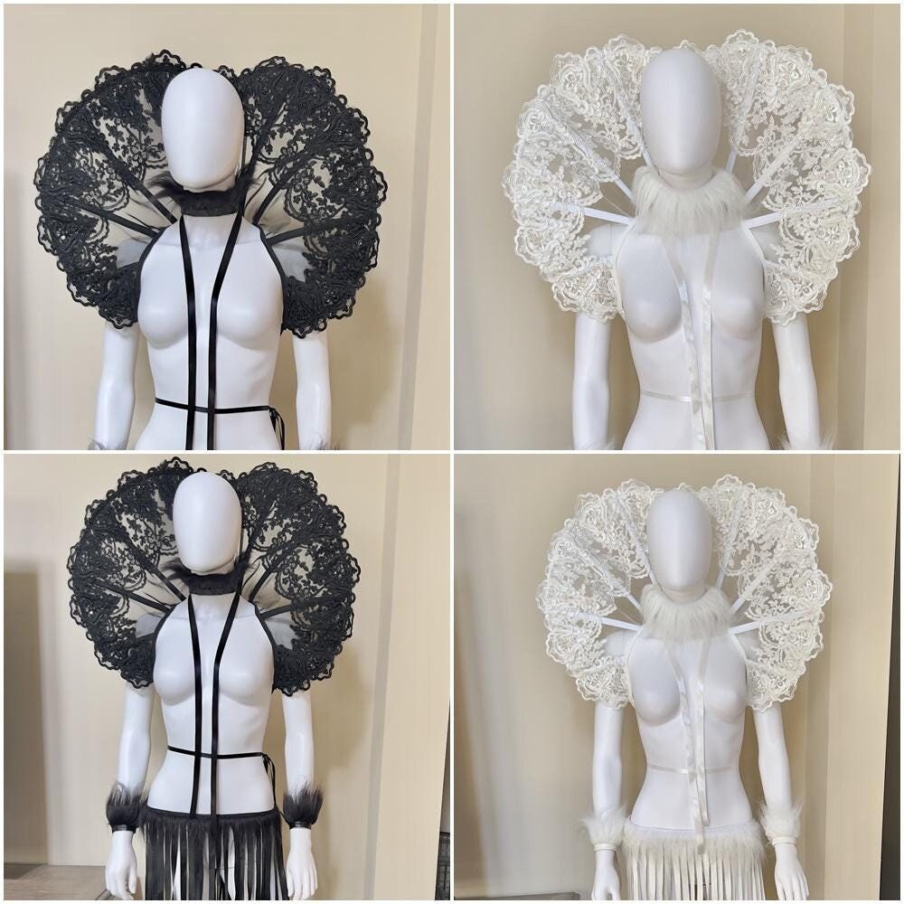 Regency Ruff Elizabethan Standing Ruff Queen Elizabeth Cartwheel Ruff White