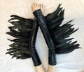 Festival black feather gauntlet burlesque feather armlength wings black feather wings Gothic Goth Elegant feather gloves