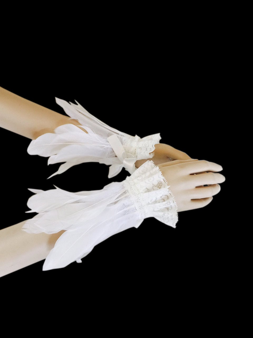 Feather Wrist Cuffs White - Etsy display picture 1