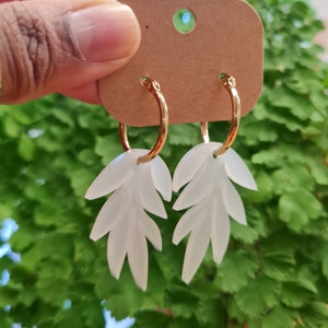 Tropical Leaf Hoop Earring